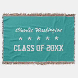 Aangepaste naam afstuderen, jaar- en kleurendeken deken