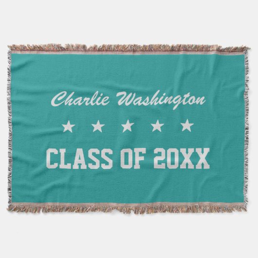 Aangepaste naam afstuderen, jaar- en kleurendeken deken (Voorkant)