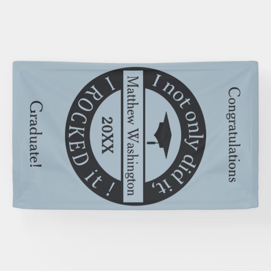 Aangepaste naam afstuderen, jaar- en tekstbanner spandoek (Horizontaal)