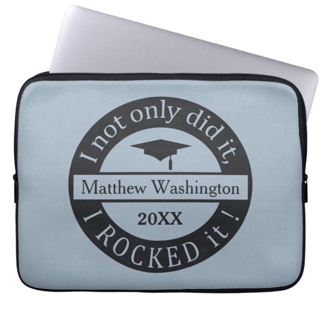 Aangepaste naam afstuderen & jaar laptophoezen laptop sleeve (Voorkant)