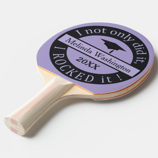 Aangepaste naam afstuderen & jaar pingpongpeddel tafeltennisbatje (Voorkant Gekanteld)