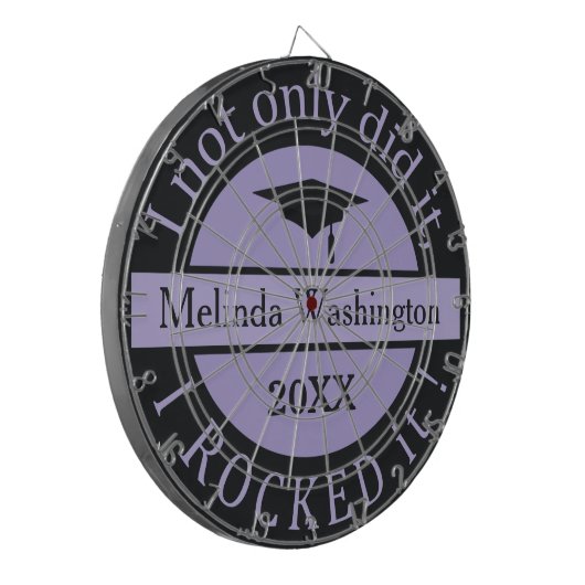 Aangepaste naam afstuderen & jaardartboard dartbord (Voorkant Links)