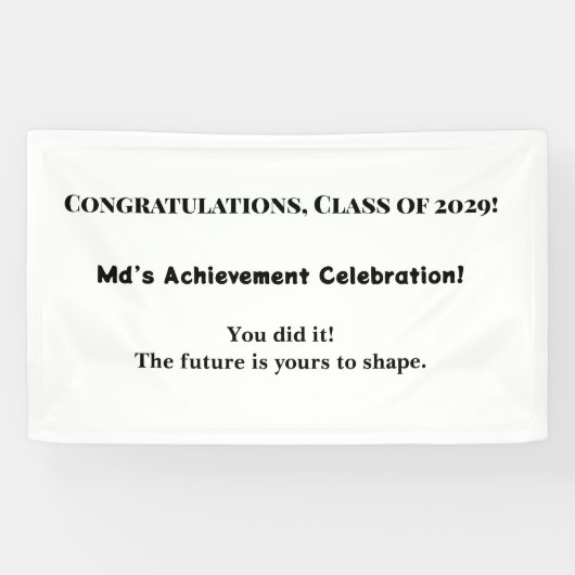 Aangepaste Naam Afstuderen Party Banner Klasse van (Horizontaal)