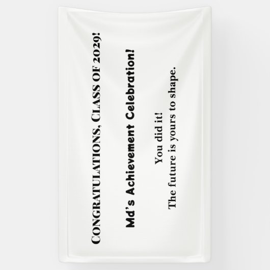 Aangepaste Naam Afstuderen Party Banner Klasse van (Verticaal)