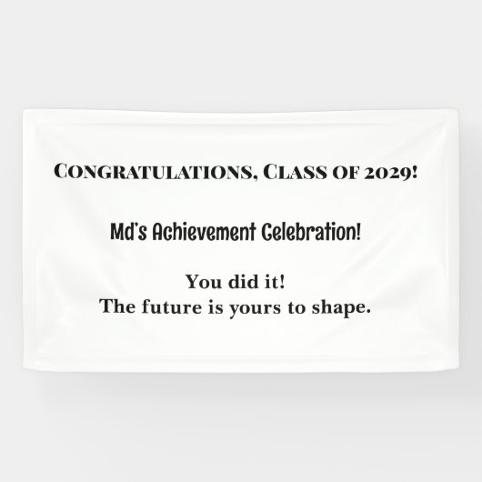 Aangepaste Naam Afstuderen Party Banner Klasse van (Horizontaal)