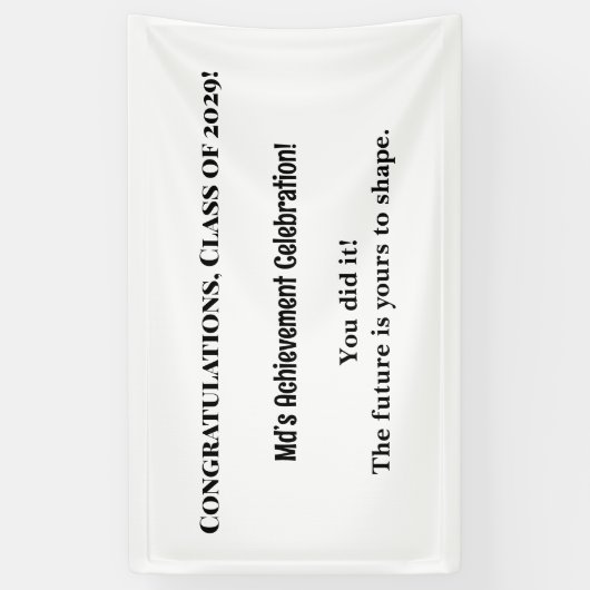 Aangepaste Naam Afstuderen Party Banner Klasse van (Verticaal)