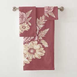 Aangepaste naam Afvlakkige illustratie handdoekset Bad Handdoek