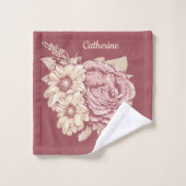 Aangepaste naam Afvlakkige illustratie handdoekset Bad Handdoek (Wasdoekje)