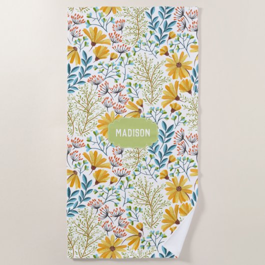 Aangepaste naam Afvlakkige strandhanddoek Strandlaken (Voorkant)