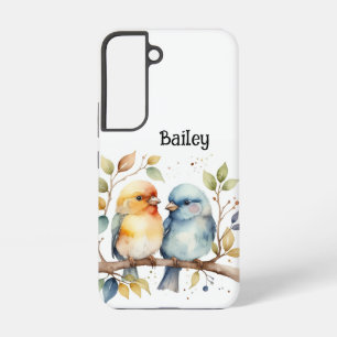 Aangepaste naam Agapornis Natuur Dieren Kunst Samsung Galaxy Hoesje