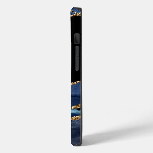 Aangepaste naam Agate Blue Gold Glitter Case-Mate iPhone Case (Achterkant / Links)