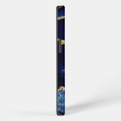 Aangepaste naam Agate Navy Blue Gold Geode Marble iPhone Hoesje (Rechterkant)