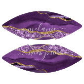 Aangepaste naam Agate Paars Violet Gold Glitter Ge American Football (Panelen)
