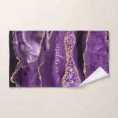 Aangepaste naam Agate Paars Violet Gold Glitter Ge Bad Handdoek (Handdoek)