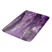 Aangepaste naam Agate Paars Violet Gold Glitter Ge Badmat (Gekanteld)