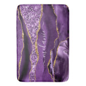 Aangepaste naam Agate Paars Violet Gold Glitter Ge Badmat (Voorkant Verticaal)