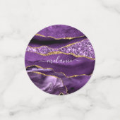 Aangepaste naam Agate Paars Violet Gold Glitter Ge Confetti (Kleine voorkant)