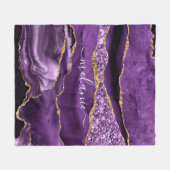 Aangepaste naam Agate Paars Violet Gold Glitter Ge Fleece Deken (Voorkant (Horizontaal))