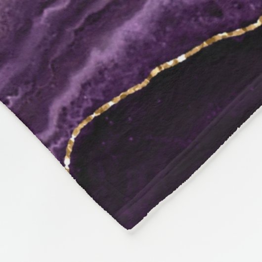 Aangepaste naam Agate Paars Violet Gold Glitter Ge Fleece Deken (Hoek)