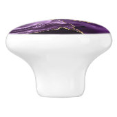 Aangepaste naam Agate Paars Violet Gold Glitter Ge Keramische Knop (Zijkant)