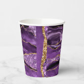 Aangepaste naam Agate Paars Violet Gold Glitter Ge Papieren Bekers (Links)