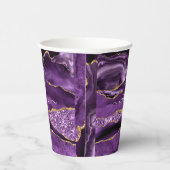 Aangepaste naam Agate Paars Violet Gold Glitter Ge Papieren Bekers (Rechts)