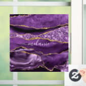 Aangepaste naam Agate Paars Violet Gold Glitter Ge Raamsticker (Huis)
