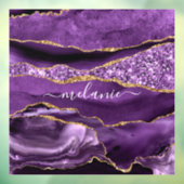 Aangepaste naam Agate Paars Violet Gold Glitter Ge Raamsticker (Vel 3)