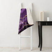Aangepaste naam Agate Paars Violet Gold Glitter Ge Sherpa Deken (In situ)