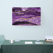 Aangepaste naam Agate Paars Violet Gold Glitter Ge Spandoek (Beurs)