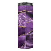 Aangepaste naam Agate Paars Violet Gold Glitter Ge Thermosbeker (Achterkant)