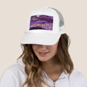 Aangepaste naam Agate Paars Violet Gold Glitter Ge Trucker Pet (In situ)