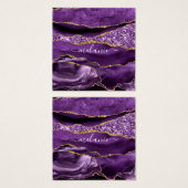 Aangepaste naam Agate Paars Violet Gold Glitter Ge Vierkante Visitekaartjes (Voorkant /achterkant)