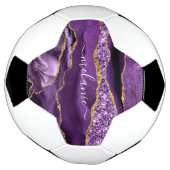 Aangepaste naam Agate Paars Violet Gold Glitter Ge Voetbal (Gedraaid)
