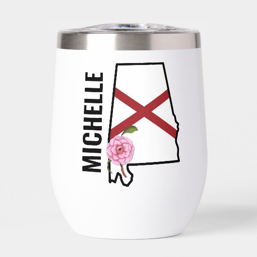 Aangepaste naam Alabama Vlag en State Flower Camel (Voorkant)