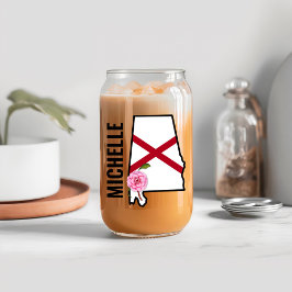 Aangepaste naam Alabama Vlag en State Flower Camel Blikvorm Glas