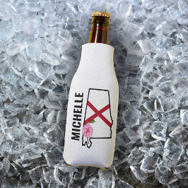 Aangepaste naam Alabama Vlag en State Flower Camel Flesjeskoeler