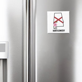 Aangepaste naam Alabama Vlag en State Flower Camel Magneet