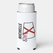 Aangepaste naam Alabama Vlag en State Flower Camel Seltzer Blikjeskoeler (Seltzer Voorkant)