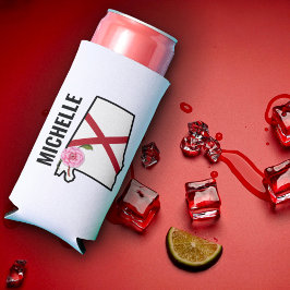 Aangepaste naam Alabama Vlag en State Flower Camel Seltzer Blikjeskoeler