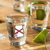 Aangepaste naam Alabama Vlag en State Flower Camel Shot Glas