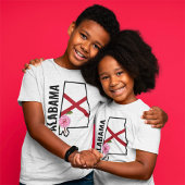 Aangepaste naam Alabama Vlag en State Flower Camel T-shirt