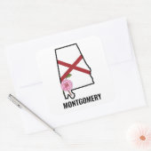 Aangepaste naam Alabama Vlag en State Flower Camel Vierkante Sticker (Envelop)