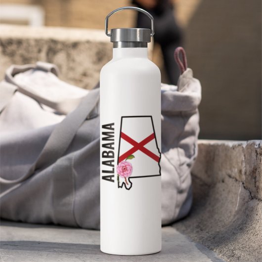 Aangepaste naam Alabama Vlag en State Flower Camel Waterfles