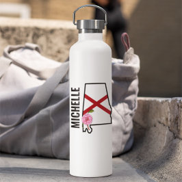 Aangepaste naam Alabama Vlag en State Flower Camel Waterfles