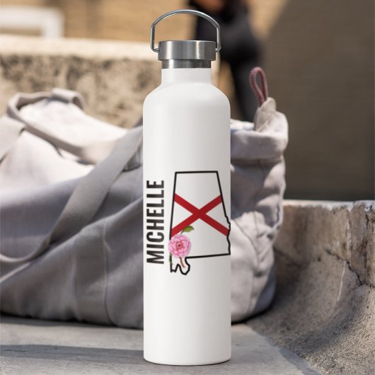 Aangepaste naam Alabama Vlag en State Flower Camel Waterfles