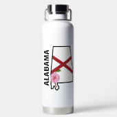 Aangepaste naam Alabama Vlag en State Flower Camel Waterfles (Achterkant)