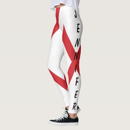 Aangepaste Naam Alabama Vlag Verhuurd Leggings (Links)