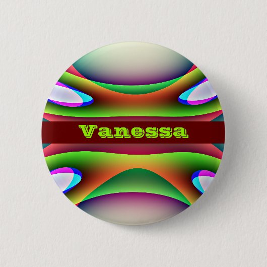 Aangepaste naam Alien Spaceship Ronde Button 5,7 Cm (Voorkant)