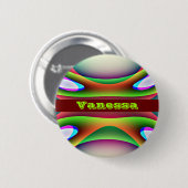 Aangepaste naam Alien Spaceship Ronde Button 5,7 Cm (Voorkant /achterkant)